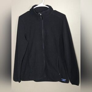 Women's Y2K L.L. Bean Black Full Zip Fleece Jacket- Minimal Outdoor,‎ Medium